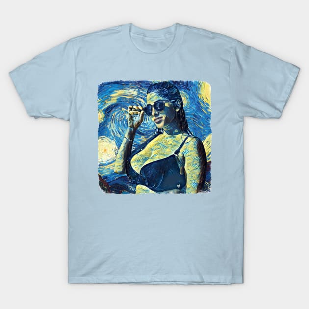 Sunshine Lady Van Gogh Style T-Shirt by todos